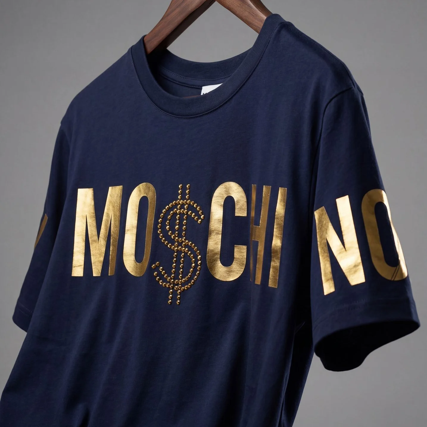 Moschino Gold Foil Studded Dollar