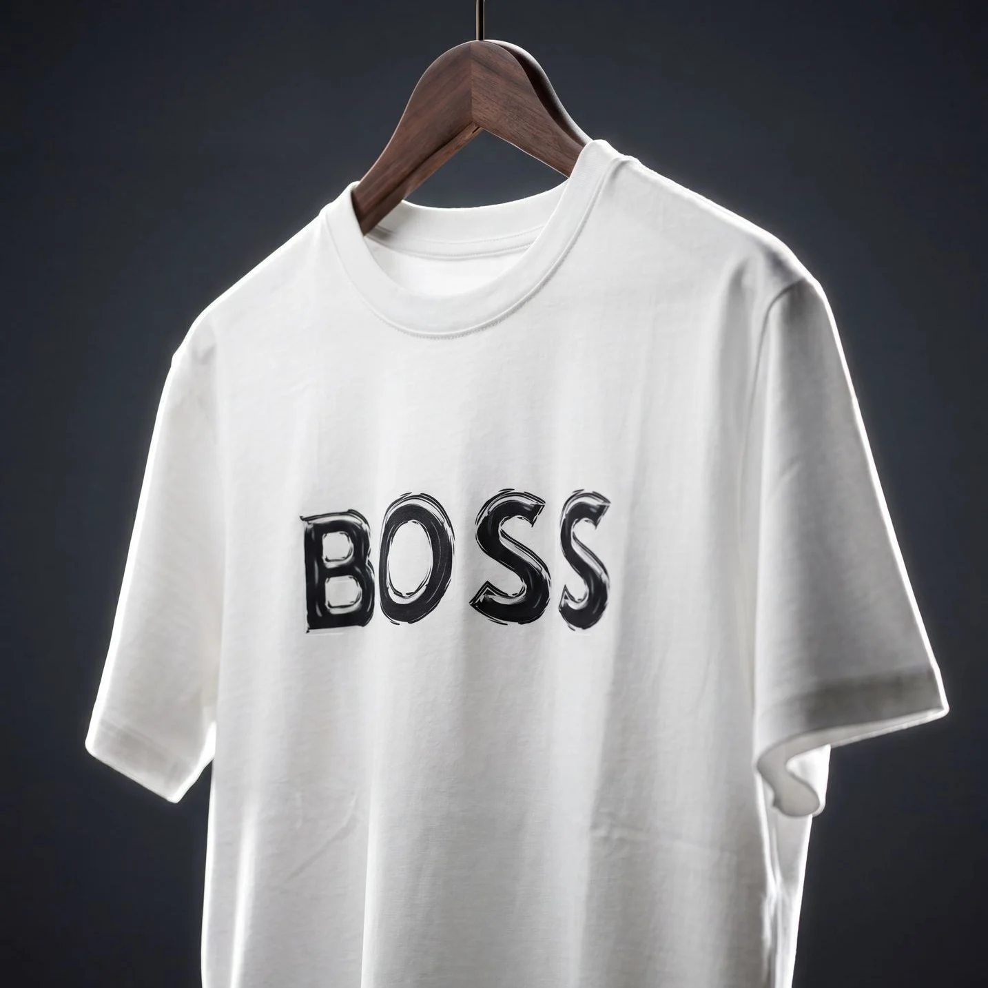 BOSS Men's Textured Logo Cotton T-Shirt