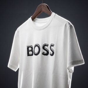 BOSS Men's Textured Logo Cotton T-Shirt