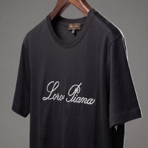 Loro Piana Men's Embroidered Script Logo T-Shirt